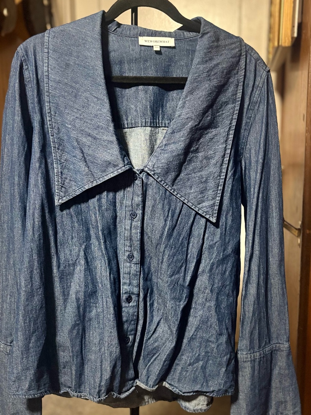 WeWoreWhat Indigo Denim Button-Down Shirt